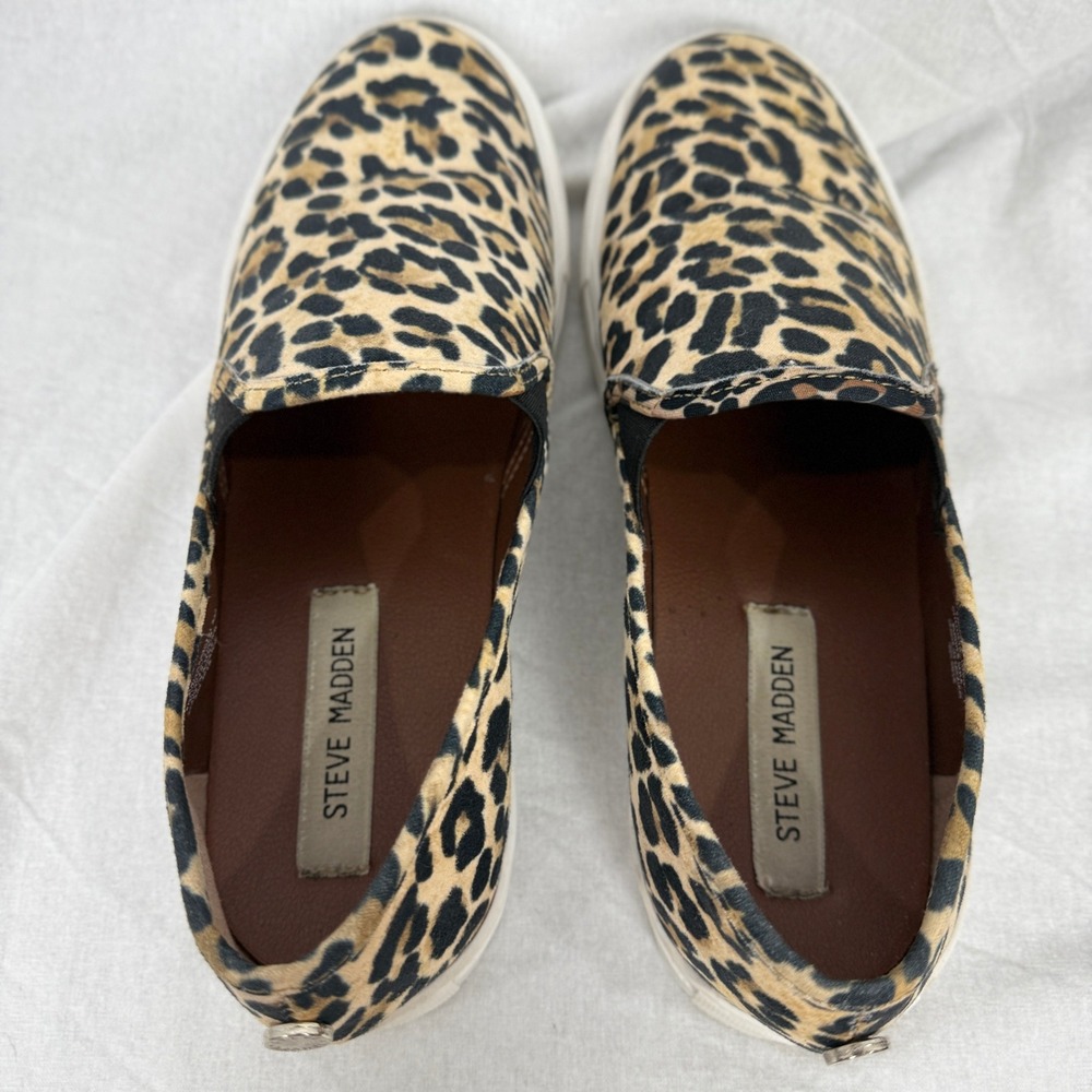 Steve Madden Safary‎ Leopard Print Slip On Sneakers Shoes Size 9M - Picture 6 of 13